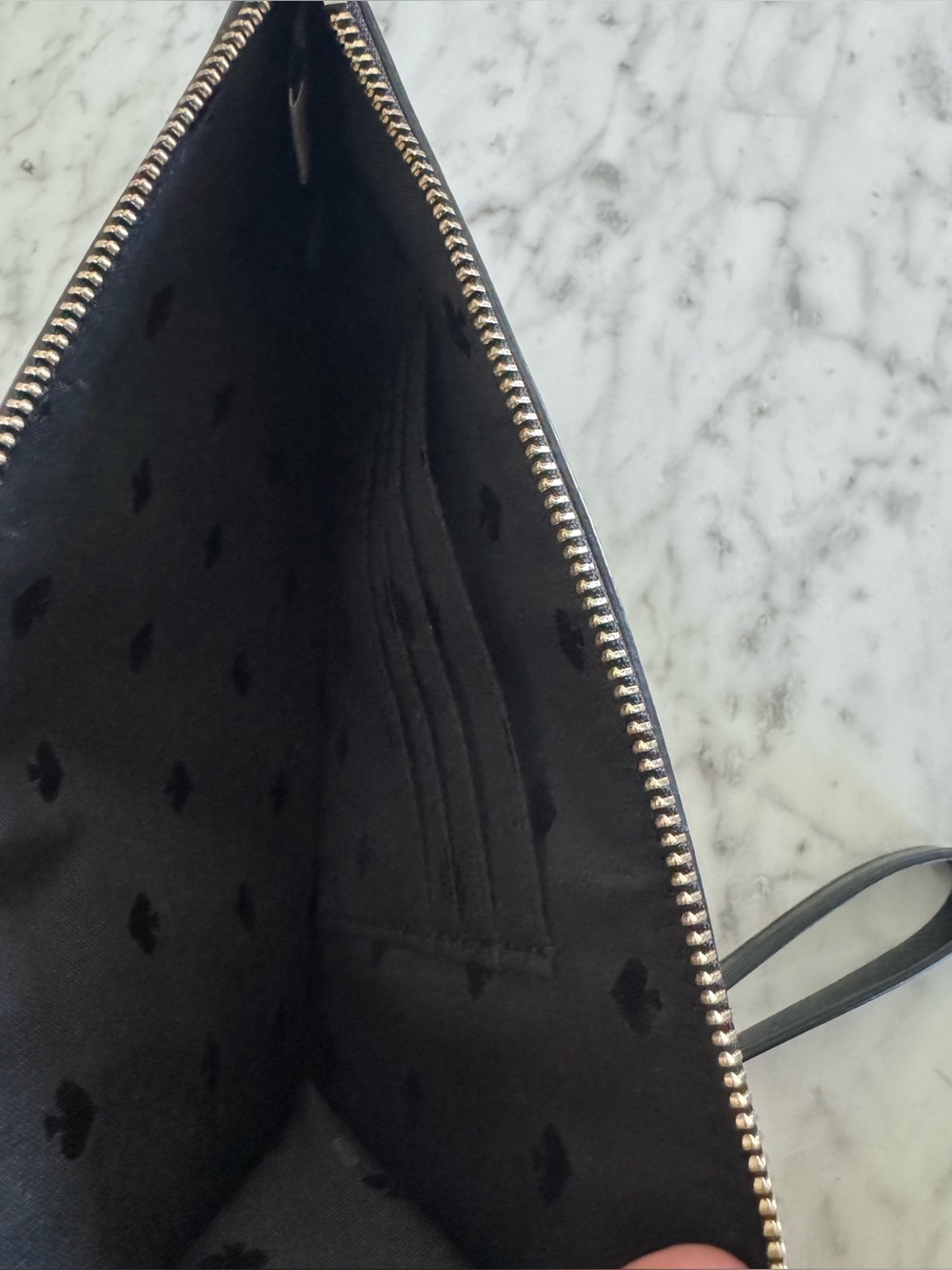 Kate Spade Staci Medium Bicolor Leather L Zip Wristlet Black Beige NWOT - Picture 7 of 13